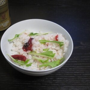 水菜と梅干しの混ぜご飯♡